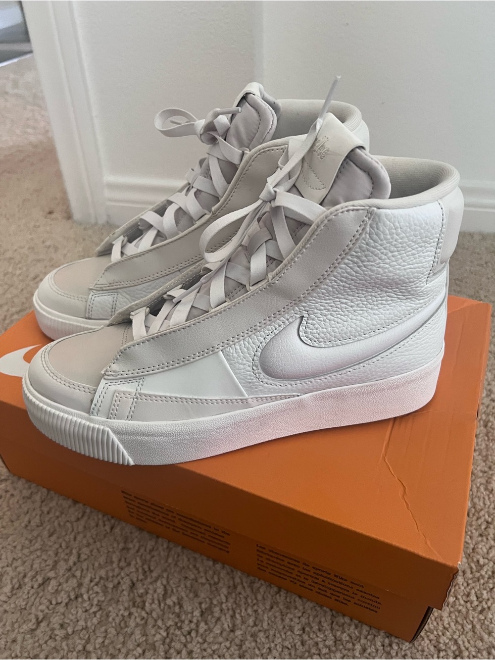 Nike Off-White/Cream High-Top Sneakers